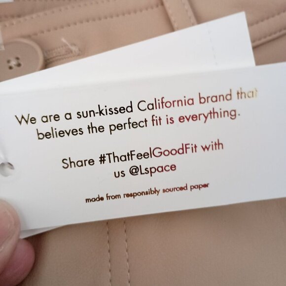 L*Space Quincey Vegan Leather Pants XS Latte Tan NWT Cropped MSRP $165 - Picture 7 of 9